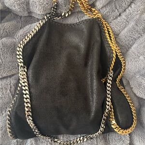 Stella McCartney Falabella Faux Leather Foldover Tote- Large, Mixed Metals